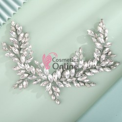 Accesoriu elegant pentru decor par AP002FF Argintiu cu cristale Argintii + 2 agrafe